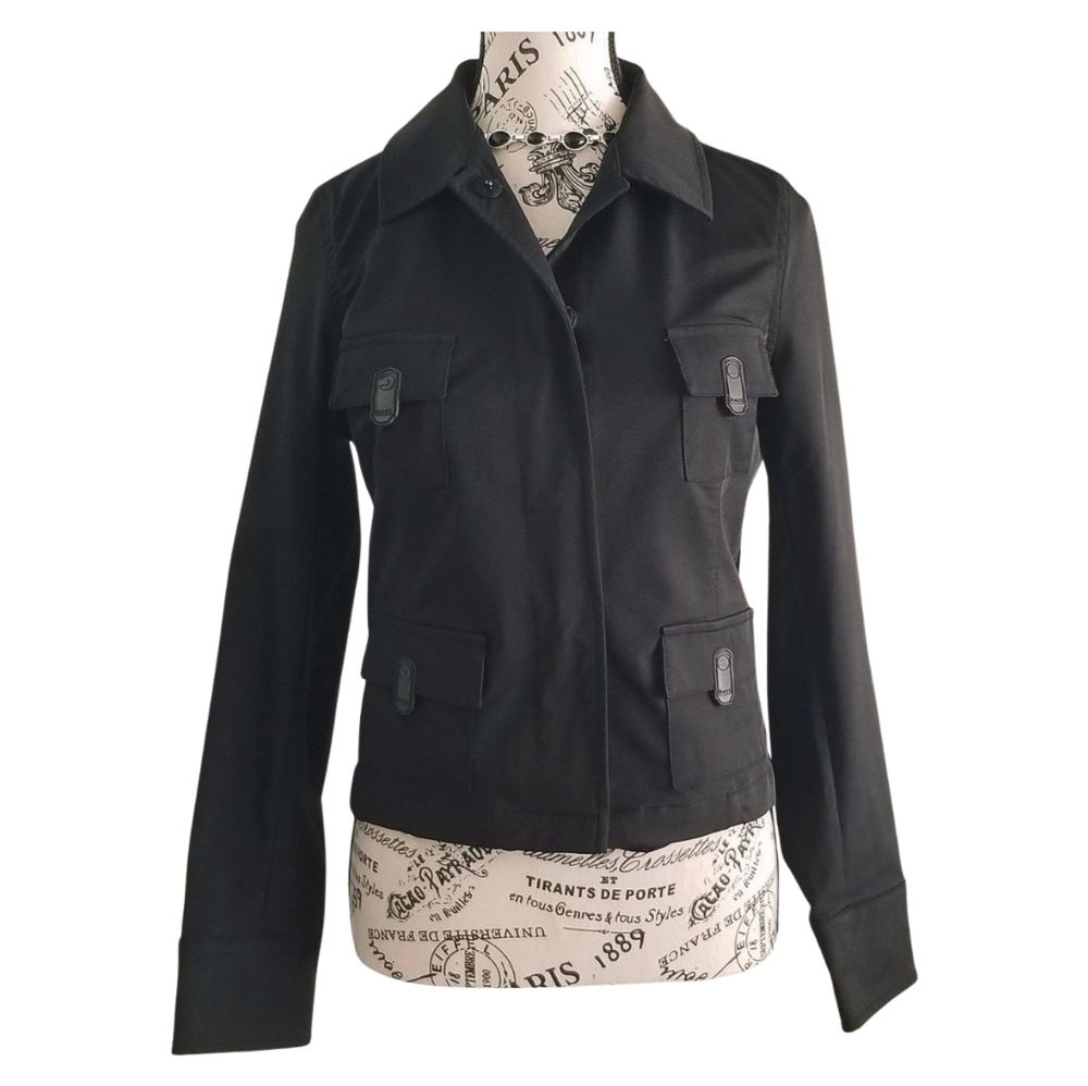 Black Utility Dark Tech Cyber punk jacket Minimalist Industrial Size Small